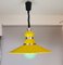 Large Industrial Yellow and Green Pull Down Hanging Lamp, 1970s 5