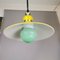 Large Industrial Yellow and Green Pull Down Hanging Lamp, 1970s 7