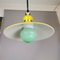 Large Industrial Yellow and Green Pull Down Hanging Lamp, 1970s, Image 7