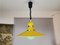 Large Industrial Yellow and Green Pull Down Hanging Lamp, 1970s, Image 3