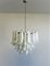 Vintage Italian Murano Chandelier with 53 Transparent Lattimo Glass Petals from Mazzega, 1982 9