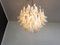 Vintage Italian Murano Chandelier with 53 Transparent Lattimo Glass Petals from Mazzega, 1982, Image 4