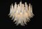 Vintage Italian Murano Chandelier with 53 Transparent Lattimo Glass Petals from Mazzega, 1982, Image 6