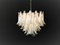 Vintage Italian Murano Chandelier with 53 Transparent Lattimo Glass Petals from Mazzega, 1982, Image 5