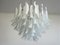 Vintage Italian Murano Chandelier with 53 Transparent Lattimo Glass Petals from Mazzega, 1982 8