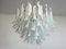 Vintage Italian Murano Chandelier with 53 Transparent Lattimo Glass Petals from Mazzega, 1982, Image 8