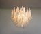 Vintage Italian Murano Chandelier with 53 Transparent Lattimo Glass Petals from Mazzega, 1982, Image 2