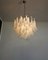 Vintage Italian Murano Chandelier with 53 Transparent Lattimo Glass Petals from Mazzega, 1982, Image 12