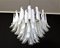 Vintage Italian Murano Chandelier with 53 Transparent Lattimo Glass Petals from Mazzega, 1982, Image 7