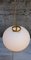 Lámpara colgante Onion de vidrio inflado blanco con detalles de latón de Mazzega, Italia, años 80, Imagen 5