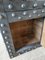 Antique French Wrought Iron Over Wood Hobnail Safe 8