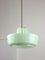 Lámpara colgante italiana Mid-Century de latón y vidrio verde, Imagen 2