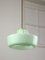 Lámpara colgante italiana Mid-Century de latón y vidrio verde, Imagen 9
