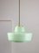 Mid-Century Italian Green Glass and Brass Pendant Lamp 1