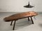 Gouge-cut Wooden Coffee Table, France, 1950s 4