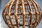 Lampada da soffitto rotonda in bambù e ottone, Italia, anni '50, Immagine 2