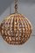 Italian Bamboo and Brass Round Ceiling Lamp, 1950s 6