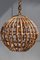 Italian Bamboo and Brass Round Ceiling Lamp, 1950s 5