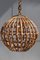 Italian Bamboo and Brass Round Ceiling Lamp, 1950s, Image 5