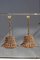 Bamboo & Brass Ceiling Lamps, Italy, 1950s, Set of 2 1