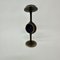 Brutalist Bronze Candle Stick with Blue Crystal, 1970s 1