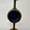 Brutalist Bronze Candle Stick with Blue Crystal, 1970s 12