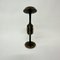 Brutalist Bronze Candle Stick with Blue Crystal, 1970s 7