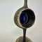 Brutalist Bronze Candle Stick with Blue Crystal, 1970s, Image 11