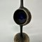 Brutalist Bronze Candle Stick with Blue Crystal, 1970s 6