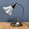 Tischlampe aus Messing mit Rockförmiger Glashaube, 1920er 4