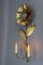 Mid-Century Modern Brass and Metal Flower-Shaped Twin Arm Sconce, France, 1950s 5