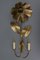 Mid-Century Modern Messing & Metall Blumenförmige Doppelarmleuchte, Frankreich, 1950er 8