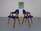 Compass Chairs in Teak & Kvadrat Hallingdal 65 by Nana Ditzel, Kai Kristiansen for Schou Andersen, 1960s, Set of 2 1