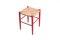 Italian Red and Rush Stool in the style of Gio Ponti, 1960s 1