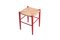 Italienischer Red & Rush Hocker im Stil von Gio Ponti, 1960er 1