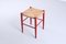 Italian Red and Rush Stool in the style of Gio Ponti, 1960s, Image 2
