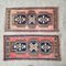 Traditional Turkish Handwoven Oushak Wool Bath Mats, Set of 2 1