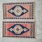 Small Oushak Wool Hand-Knotted Turkish Rugs, 1970s , Set of 2 2