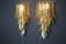 Long Textured Golden and Smoked Murano Glass Sconces in Palm Tree Shape from Barovier & Toso., 1990s 7