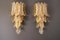 Apliques largos de cristal de Murano dorado y ahumado con forma de palmera de Barovier & Toso., Años 90, Imagen 2