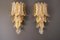 Long Textured Golden and Smoked Murano Glass Sconces in Palm Tree Shape from Barovier & Toso., 1990s 2