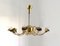 10-Arm Brass Chandelier, Italy, 1950s, Image 1
