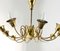10-Arm Brass Chandelier, Italy, 1950s, Image 5