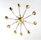 10-Arm Brass Chandelier, Italy, 1950s 3