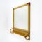 Bamboo and Leather Mirror with Shelf, 1970s 2