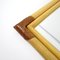 Espejo de bambú y cuero con estantería, años 70, Imagen 5