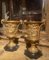 French 18th Century Louis XVI Ormolu Vases with Handles and Relief Putto on Black Belgian Marble Bases, Set of 2, Image 3
