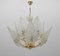 Mid-Century Italian Modern Brass and Murano Glass Chandelier, 1970s 1