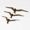 Mid-Century Brass Swallows Wall Hanging, 1960s, Set of 3, Image 2