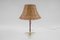 Lámpara de mesa Mid-Century moderna de latón, mimbre y teca, Austria, años 50, Imagen 4